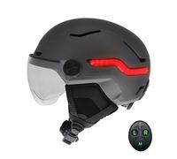 T'nB Vizion - Casco de bicicleta y patinete eléctrico para hombre y mujer, LED conectados, detección de frenado automático, intermitentes remotos, visera antirrayos UV, batería recargable