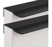 TNBCCXN Tiradores para armarios, Manijas ocultas, perilla de puerta invisible con tirador de borde de dedo de 2 piezas(Black,Length 600mm)