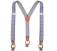 TNBCCXN Tirantes, Vintage 3.5X125 6 Clips Cuero Hombres Tirantes Suspensorio Botón-final Pantalones Correa(Color 4)