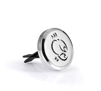 TNBKDSE Ambientador de Coche Aromaterapia Difusor de Aceite Esencial Medallón de difusor de Aceite Esencial de Acero Inoxidable con Clip de ventilación 12 Almohadillas de Fieltro