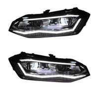 tnbru Faros Full Juego Para Vw Para POLO 6 Faro LED 2011-2024 Para TSI Para GTI Versión Lámpara Cabeza Halógena Pieza Automóvil Faro Delantero(2019-2024,Silvery)