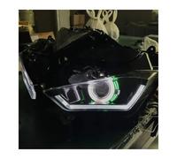 tnbru Faros Motocicleta Para YZF-R25 Para YZF-R3 (2013-2018) Faro Delantero Con Proyector HID Demon Angel Eye Para Motocicleta Moto Conjunto Faros Delanteros(Green white)