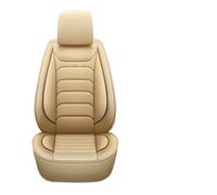 tnbru Lote Fundas Asientos Coche Fundas para Asientos De Automóvil Cinco con Tapicería Cuero Adornos Dos Tonos Que Se Adaptan La Mayoría Los Vehículos(Beige)