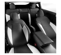 tnbru Lote Fundas Asientos Coche para Tesla para Modelo Y 5-Seat Full Set Car Seat Covers PU Leather Front Rear Cushion Protectors Interior Accessories(BK-WH Set)