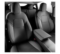 tnbru Lote Fundas Asientos Coche para Tesla para Modelo Y 5-Seat Full Set Car Seat Covers PU Leather Front Rear Cushion Protectors Interior Accessories(Black Set)