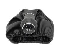 tnbru Para Seat Para Ibiza 1996-2002 Perilla Cambio Marchas De 5 Velocidades Con Funda Cuero PU Coche Pomo Palanca Cambios(Black)