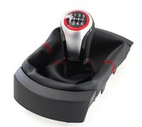 tnbru Pomo De Cambio De Marchas Para Seat Para Ibiza 2002-2010 Perilla De Palanca Cambios 5/6 Velocidades Con Cubierta Bota Polaina(6 Speed)