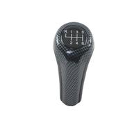 tnbru Velocidad Coche Pomo Cambio Marchas 6 Velocidades Cuero Plateado Con Aspecto Carbono Para BMW 1 3 5 6er E46 E53 E60 E61 E63 E81 E82 E83 E84 E87 E90 E91 E92(Carbon Look 6-Speed)
