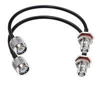 TNC Jumper RG58 Enchufe Macho a Hembra Bulkhead - Cable de Extensión de Antena Wifi Coaxial de Baja Pérdida - 12 Pulgadas (30 cm) para Antena Inalámbrica Ham Radio - 2 Unidades