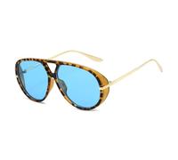 TNDVIC Gafas de sol con protección UV400 | Bisagras metálicas y lentes de colores | Para hombres y mujeres, deportes al aire libre y conducción (azul leopardo)