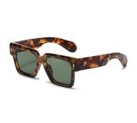 TNDVIC Gafas de sol con protección UV400 | Lentes con remaches estilo punk color caramelo | Para hombres y mujeres, deportes al aire libre y conducción (leopardo verde oscuro)
