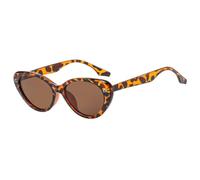 TNDVIC Gafas de sol con protección UV400 | Lentes de colores con forma de ojo de gato y uñas de arroz | Para hombres y mujeres, deportes al aire libre y conducción (té de leopardo)