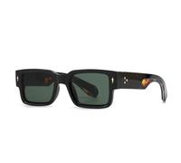 TNDVIC Gafas de sol con protección UV400 | Lentes de colores con remaches punk | Para mujeres y hombres, deportes al aire libre y conducción (negro y verde oscuro)