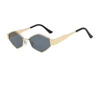 TNDVIC Gafas de sol con protección UV400 | Lentes metálicos transparentes | Para mujer, hombre, deportes al aire libre y conducción (dorado-negro)