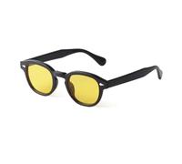 TNDVIC Gafas de sol con protección UV400 | Lentes redondos con remaches, amarillos y azules | Para mujeres y hombres, deportes al aire libre y conducción (C5)