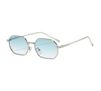 TNDVIC Gafas de sol con protección UV400 | Montura metálica estilo punk | Para hombre y mujer, deportes al aire libre y conducción (plata-verde claro)