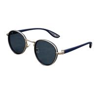 TNDVIC Gafas de sol con protección UV400 | Montura metálica TR ultraligera, redonda, para hombre y mujer | Lentes color caramelo para deportes al aire libre y conducción (plateado, azul y gris)