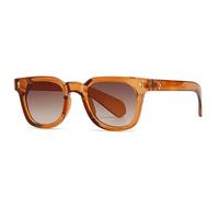 TNDVIC Gafas de sol con protección UV400 | Montura pequeña con remaches y degradado | Para hombre y mujer, deportes al aire libre y conducción (naranja té degradado)