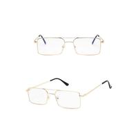 TNDVIC Gafas de sol con protección UV400 | Montura pequeña de aleación metálica, doble puente transparente | Para hombre y mujer, ideal para deportes al aire libre y conducción (dorado translúcido)