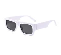 TNDVIC Gafas de sol con protección UV400 | Montura pequeña, lentes punk de colores | Para hombres y mujeres, deportes al aire libre y conducción (blanco-negro)