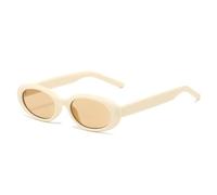 TNDVIC Gafas de sol con protección UV400 | Montura pequeña ovalada degradada para mujer | Lentes color caramelo para deportes al aire libre y conducción (beige arena)