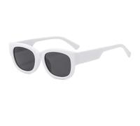 TNDVIC Gafas de sol con protección UV400 | Montura pequeña y ligera estilo punk | Para hombres y mujeres, deportes al aire libre y conducción (blanco-negro)