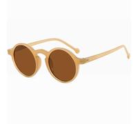 TNDVIC Gafas de sol con protección UV400 | Montura redonda y ligera con lentes de colores | Para hombres y mujeres, deportes al aire libre y conducción (marrón té)