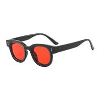 TNDVIC Gafas de sol con protección UV400 para hombre y mujer | Tonos azul y amarillo con remaches punk | Para deportes al aire libre (negro y rojo)