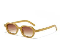 TNDVIC Gafas de sol con protección UV400 | Pequeños remaches ovalados con degradado punk | Para mujeres, hombres, deportes al aire libre y conducción (té de gelatina)