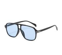 TNDVIC Gafas de sol con protección UV400 | Puentes dobles con remaches azules transparentes | Para mujeres, hombres, deportes al aire libre y conducción (negro azul)