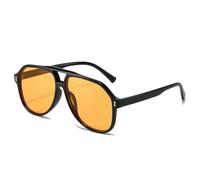 TNDVIC Gafas de sol con protección UV400 | Puentes dobles extragrandes con remaches azules | Para mujeres, hombres, deportes al aire libre y conducción (negro y naranja)