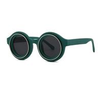 TNDVIC Gafas de sol con protección UV400 | Redondas, estilo punk, para hombre y mujer | Para deportes al aire libre y conducción (Verde y negro)