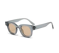 TNDVIC Gafas de sol con protección UV400 | Remaches redondos amarillos estilo punk | Para mujer, hombre, deportes al aire libre y conducción (gris champán)