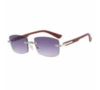 TNDVIC Gafas de sol con protección UV400 | Sin montura, transparentes, estilo punk | Para mujeres, hombres, deportes al aire libre y conducción (marrón gris degradado)