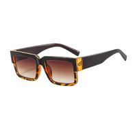 TNDVIC Gafas de sol cuadradas con montura bicolor UV400 para hombre y mujer - Estilo vintage (leopardo negro)