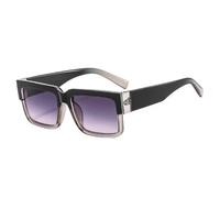 TNDVIC Gafas de sol cuadradas con montura bicolor UV400 para hombre y mujer - Tonos vintage (gris)