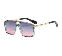 TNDVIC Gafas de sol cuadradas con protección UV400 para hombre y mujer - Estilo retro vintage (gris)