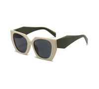 TNDVIC Gafas de sol cuadradas extragrandes con protección UV400 para hombre y mujer - Gafas de sol grandes de estilo vintage (beige)