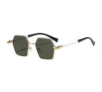TNDVIC Gafas de sol cuadradas pequeñas con protección UV400 para hombre y mujer - Lentes retro transparentes con efecto océano y tonos punk (verde)
