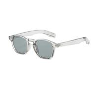 TNDVIC Gafas de sol cuadradas pequeñas e irregulares con protección UV400 para hombre y mujer - Lentes redondas retro transparentes con efecto océano y detalles de remaches (gris)