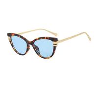 TNDVIC Gafas de sol degradadas con efecto ojo de gato UV400 para hombre y mujer - Montura a juego con el color (azul leopardo)
