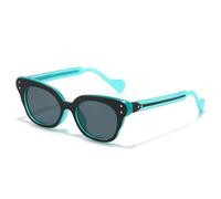 TNDVIC Gafas de sol degradadas con efecto ojo de gato y carey UV400 para hombre y mujer - Gafas de sol casuales con personalidad (negro y verde)