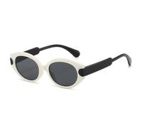 TNDVIC Gafas de sol estilo ojo de gato con efecto degradado y montura de carey retro UV400 para hombre y mujer - Gafas de sol casuales con montura bicolor (blanco y negro)