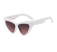 TNDVIC Gafas de sol estilo ojo de gato con protección UV400 para mujer - Tonos vintage (blanco)