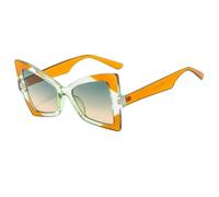 TNDVIC Gafas de sol estilo ojo de gato UV400 para mujer - Montura vintage bicolor (naranja)