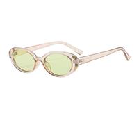 TNDVIC Gafas de sol ovaladas pequeñas con protección UV400 para hombre y mujer - Tonos clásicos vintage (champán)