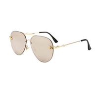 TNDVIC Gafas de sol para mujer, montura de metal, para hombre, C5 dorado y plateado