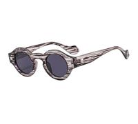 TNDVIC Gafas de sol redondas pequeñas estilo vintage con protección UV400 para hombre y mujer - Shades (rayas negras)