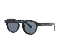 TNDVIC Gafas de sol redondas UV400 para hombre y mujer - Montura retro transparente, lentes color océano y remaches, ideales para fiestas y la playa (negro)
