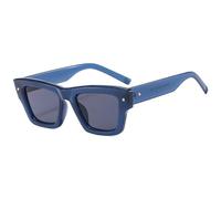 TNDVIC Gafas de sol retro cuadradas irregulares con remaches, protección UV400 para hombre y mujer - Tonos azules (azul)